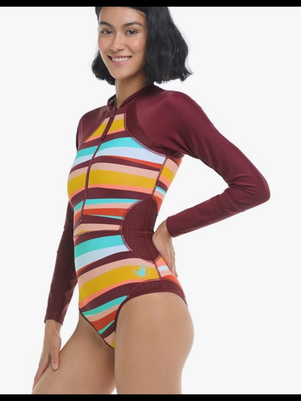 Body Glove Paradise Paddle Suit Long-Sleeve One-Piece SPF Colorful Swimsuit - Picture 2 of 16
